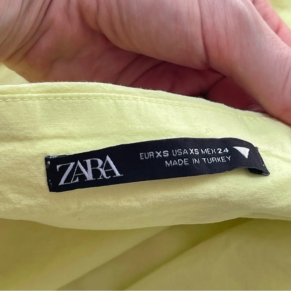 Zara one shoulder crop top cotton size zipper yellow cotton size XS - Picture 5 of 6